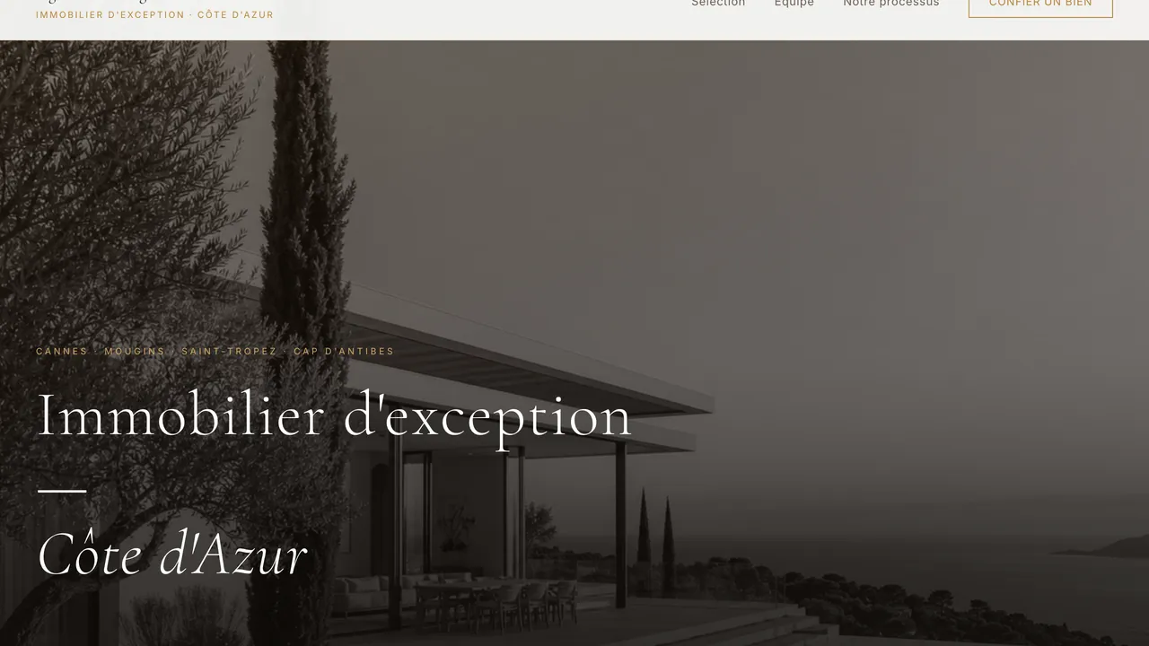 Aperçu du site — Agence Prestige Azur