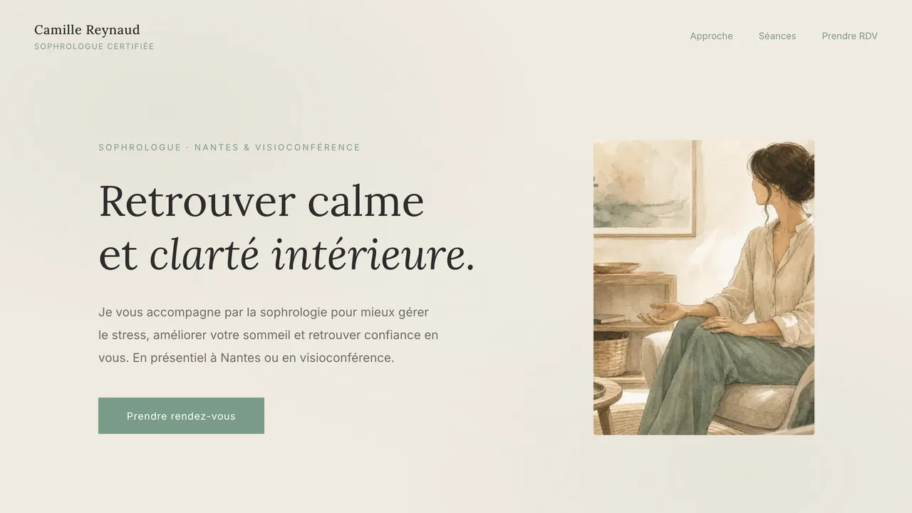 Aperçu du site — Camille Reynaud — Sophrologue